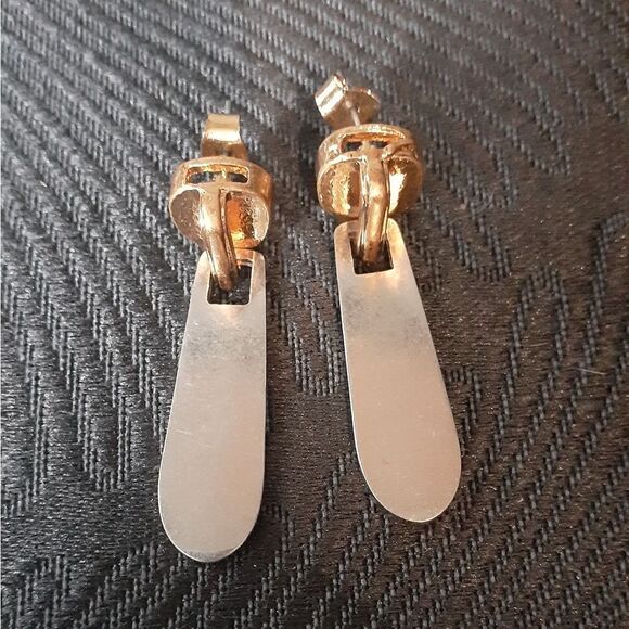 NWOT Zara Zipper Motif Statement Earrings - Picture 8 of 8